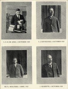 105937 Portretten van leraren van de School voor de Grafische Vakken. Te halve lijve van voren of opzij.l.b.: L.C.H. de ...